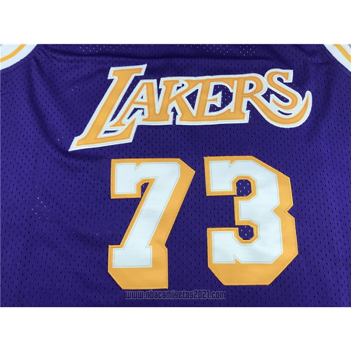 Camiseta Los Angeles Lakers Dennis Rodman #73 Mitchell & Ness 1998-99 Violeta